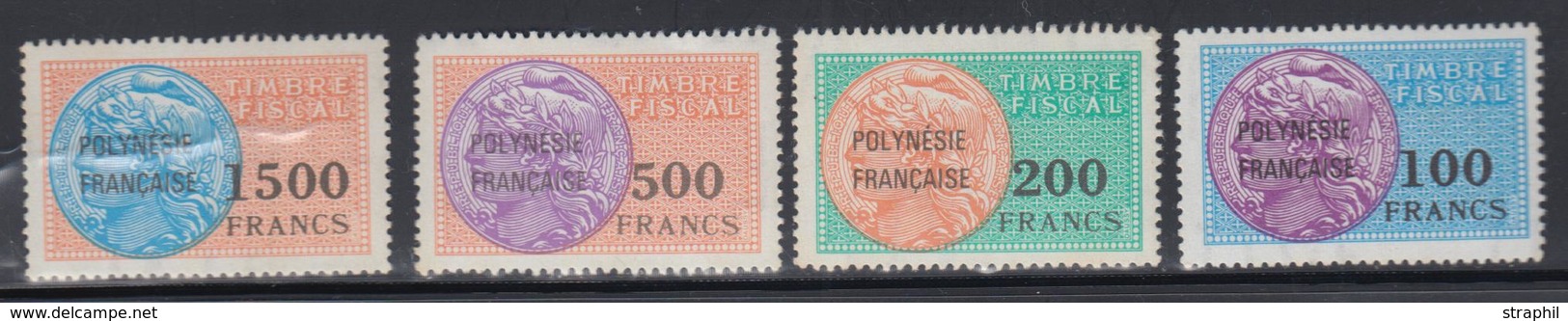 ** TIMBRES FISCAUX  4 T. Fiscaux - 100, 200, 500 Et 1500F - TB - Vide