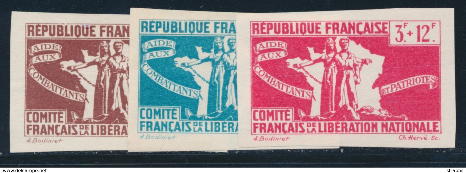 (*) N°62 - 3F + 12F - 6 Essais De Couleur - ND - TB - Aigle Impérial