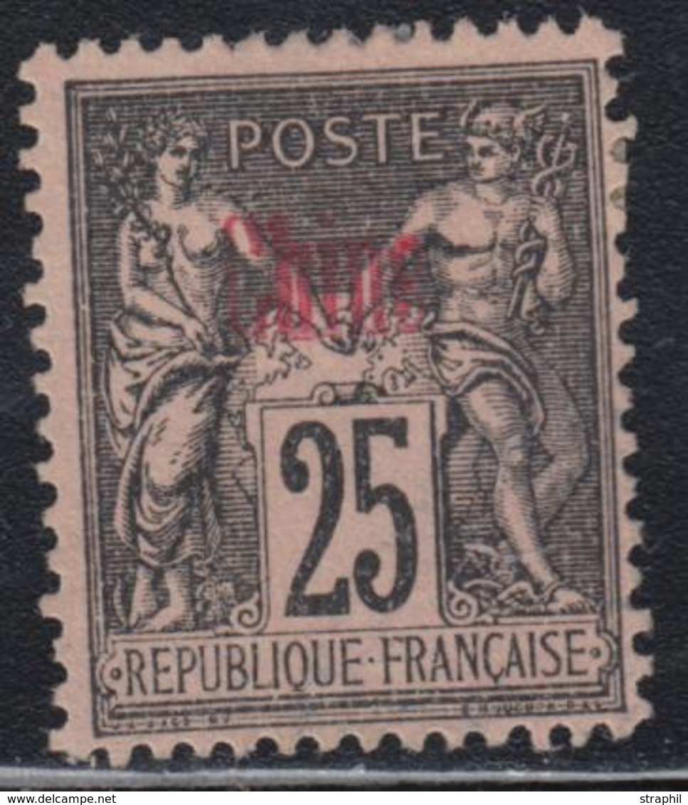 (*) N°8 - 25c Noir S/rose - Variété Dble Surch. - TB - Autres & Non Classés