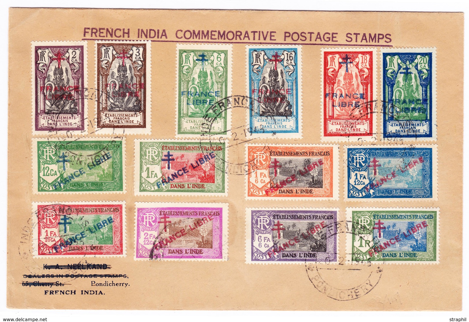 L N°160/67, 177/82 - Obl. Grd Cachet Inde Française - 6/2/46 - TB - Autres & Non Classés