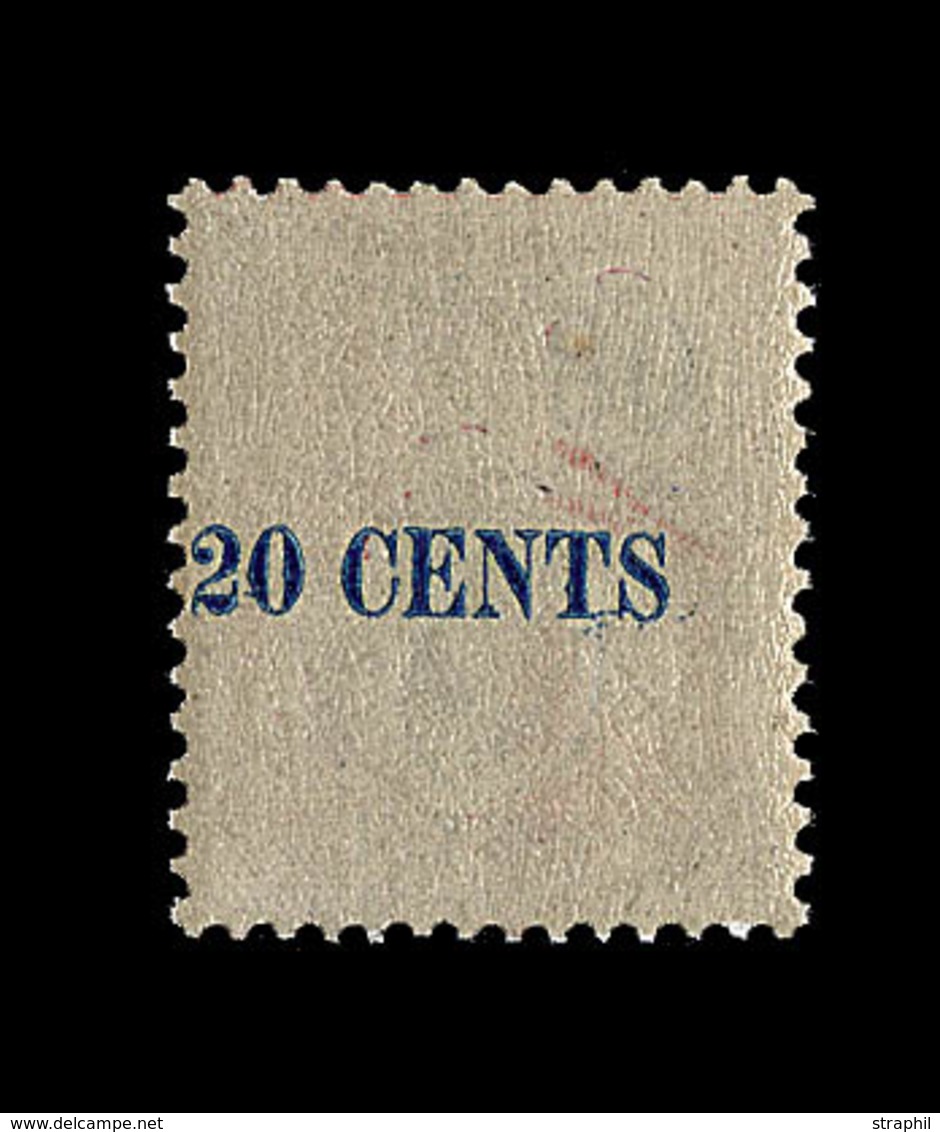 ** N°62a - Surch. "20 Cents" Au Verso Et Renversée - RARE - TB - Other & Unclassified