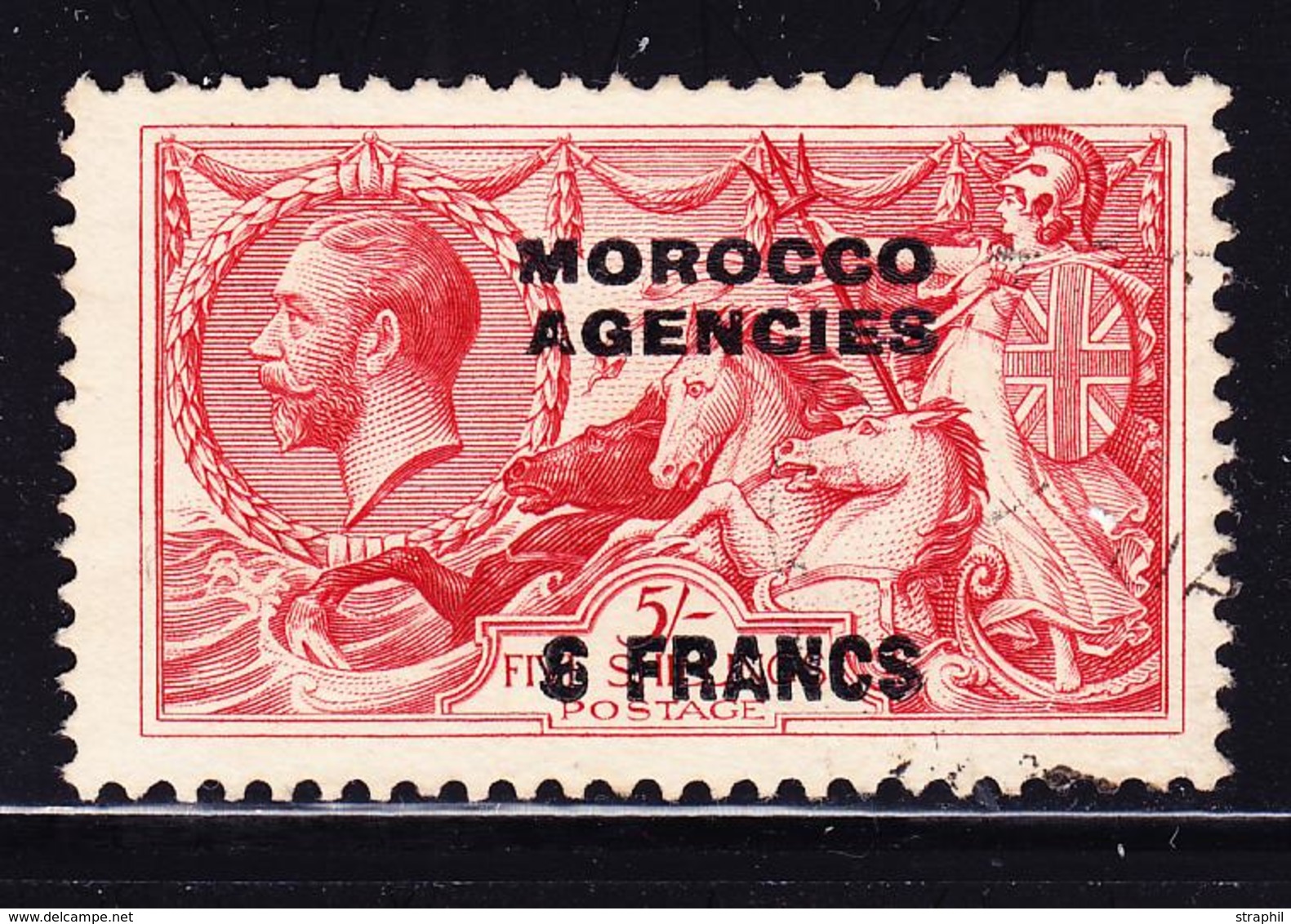 O BUR. ANGLAIS - ZONE FRANCAISE N°11 - 5sh Rouge - TB - Spanish Morocco