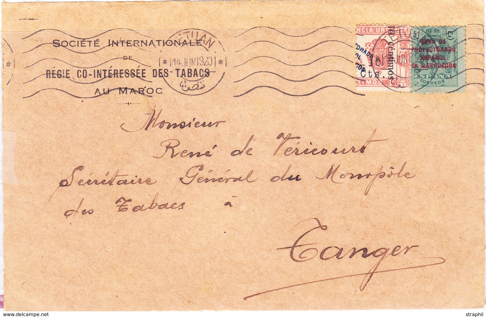 DEV N°67, 75 - Obl. TETOUAN - 14/6/20 - Pr Tanger - TB - Spanish Morocco