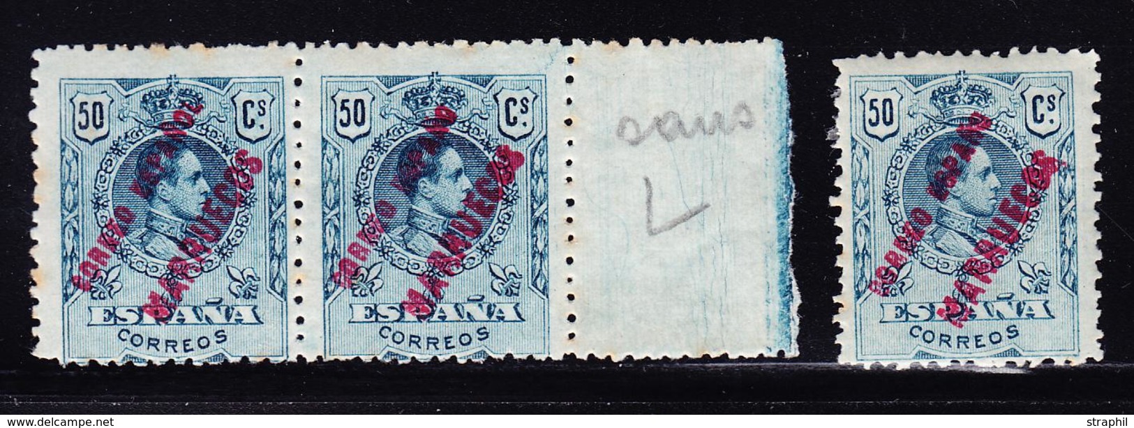 * N°88 X3 Dt 1 Paire - Dt Variété Sans "L" à ESPANOL - TB - Spanish Morocco