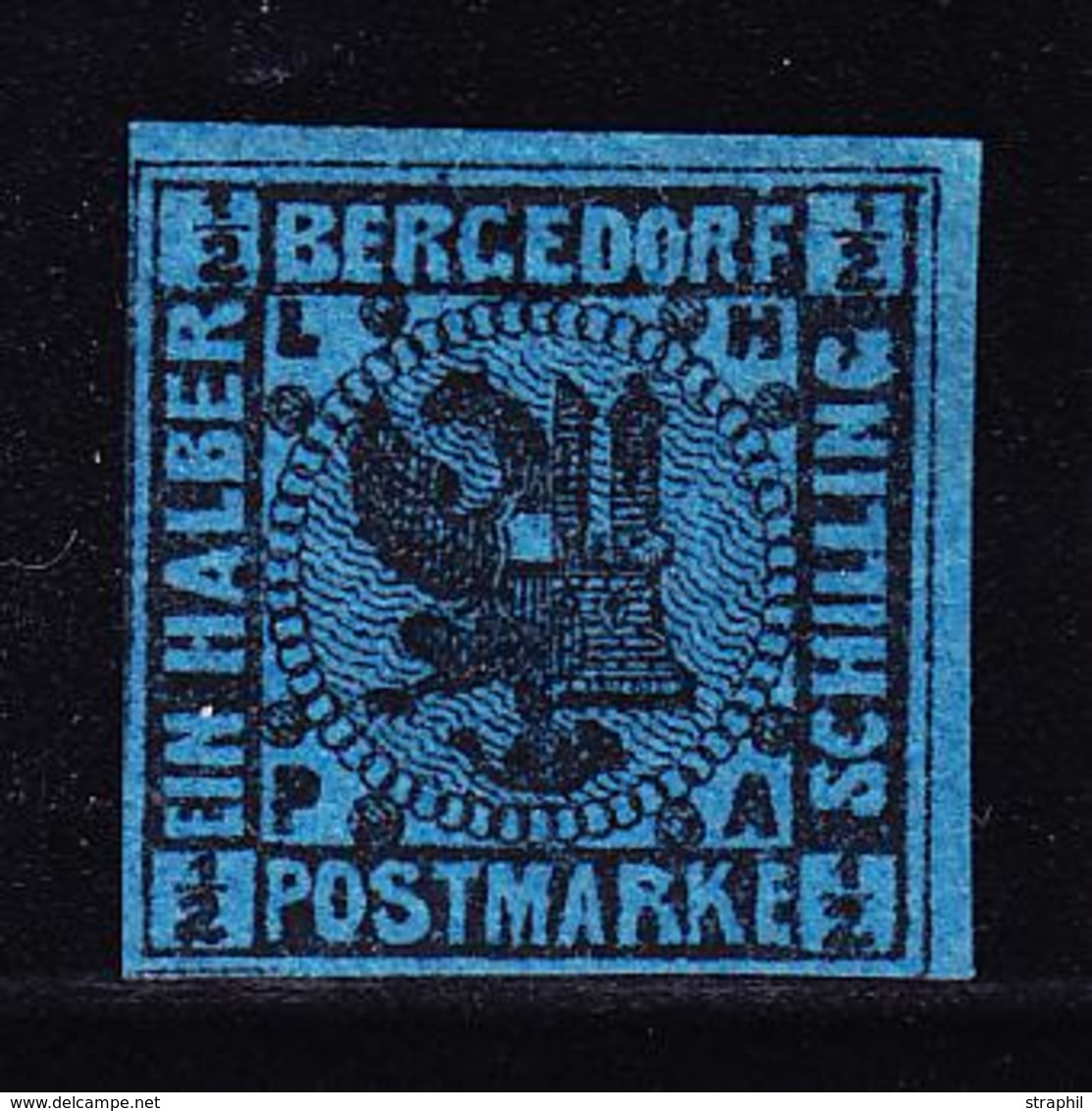 * N°2 - ½ Sh. - Noir S/bleu - TB - Bergedorf