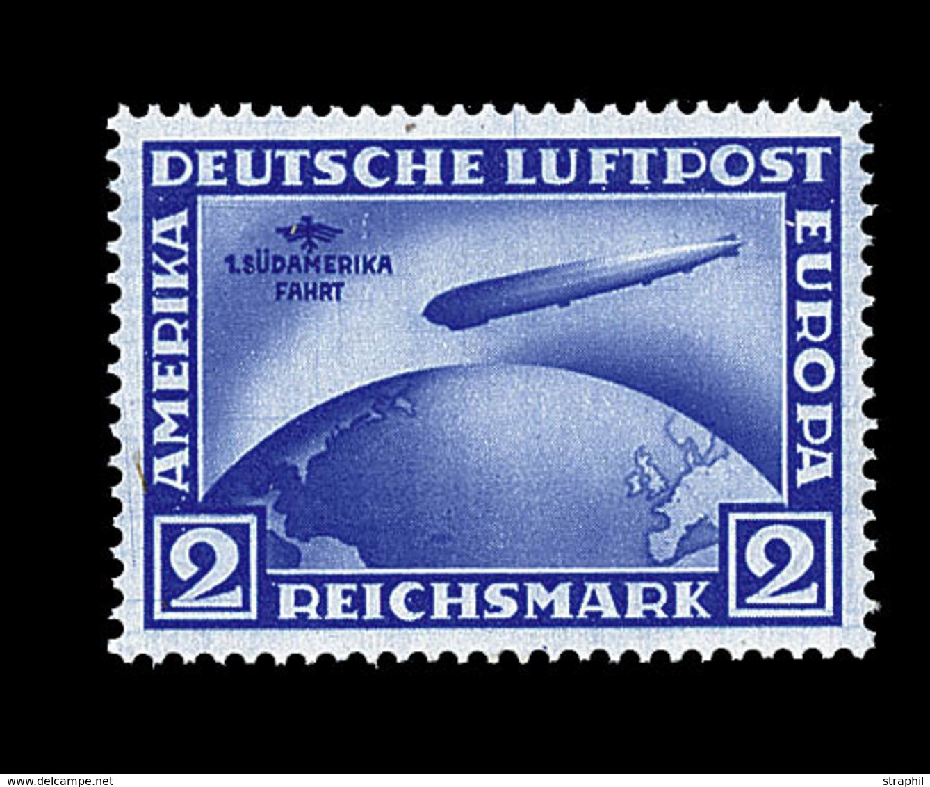 ** N°38 - 2Mk Bleu - TB - Airmail & Zeppelin