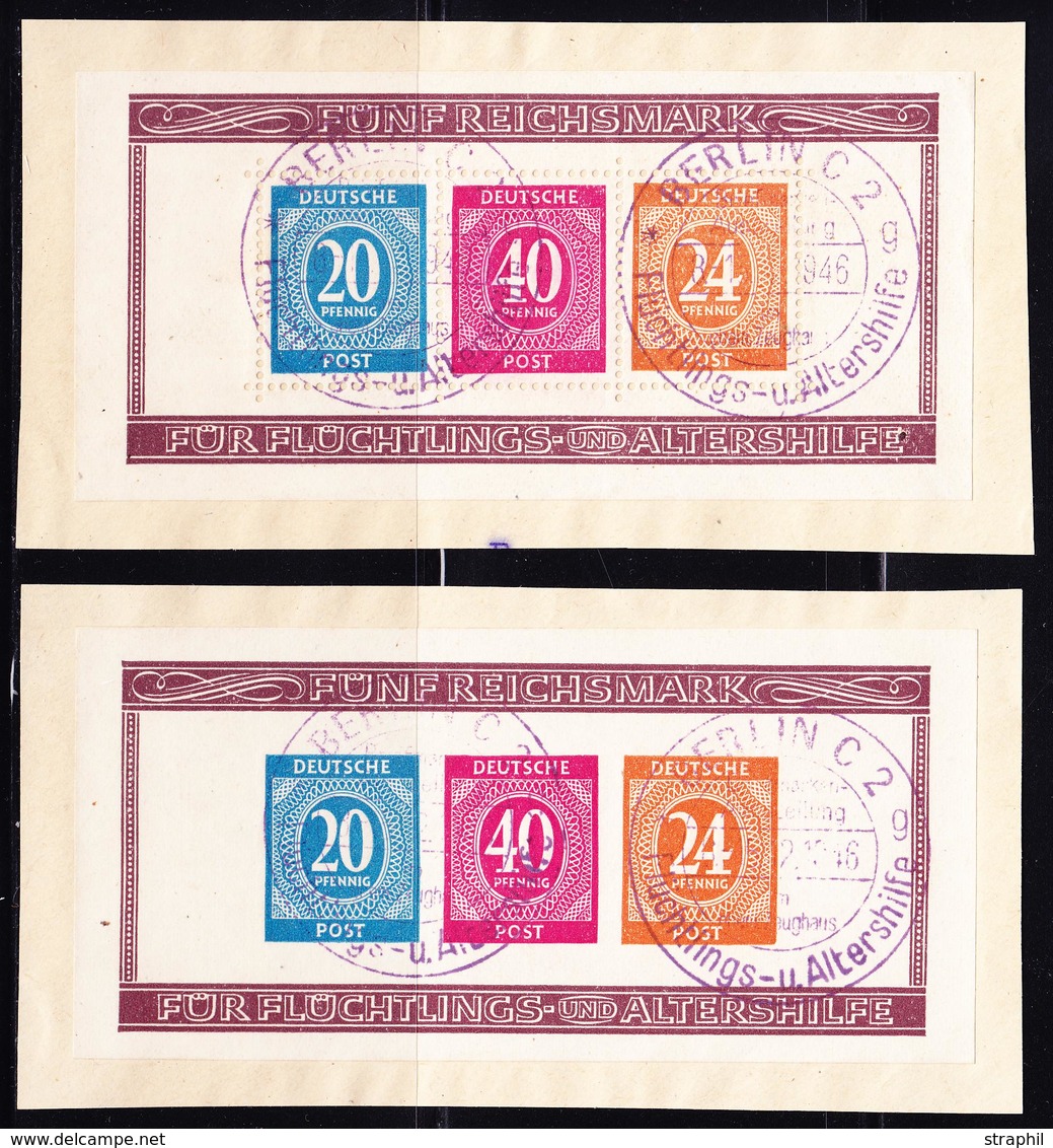 F N°1 (x2) - Dent. Et ND - Obl. Grd Cachet Violet De BERLIN - TB - Other & Unclassified