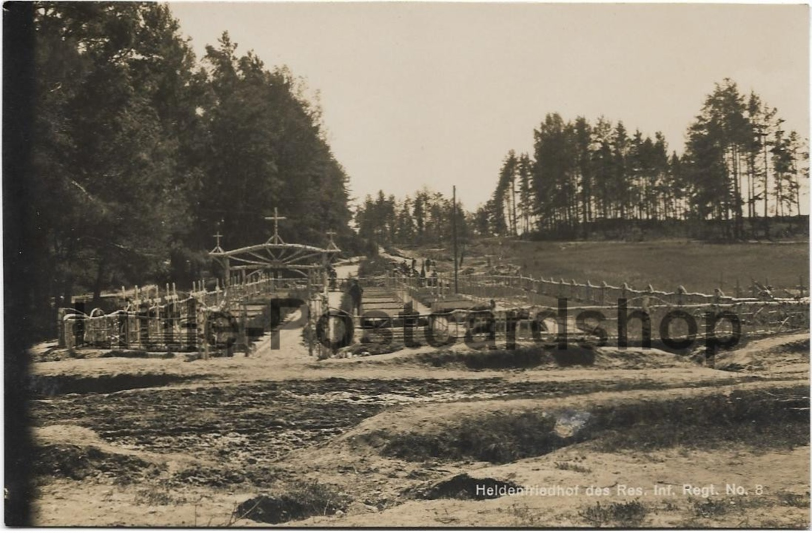 Foto Heldenfriedhof Des Res. Inf. Regt. Nr. 8 Bei Skrobowa Russland 1916 Bei Baranowitschi Weissrussland Landwehr IR 72 - Guerre 1914-18