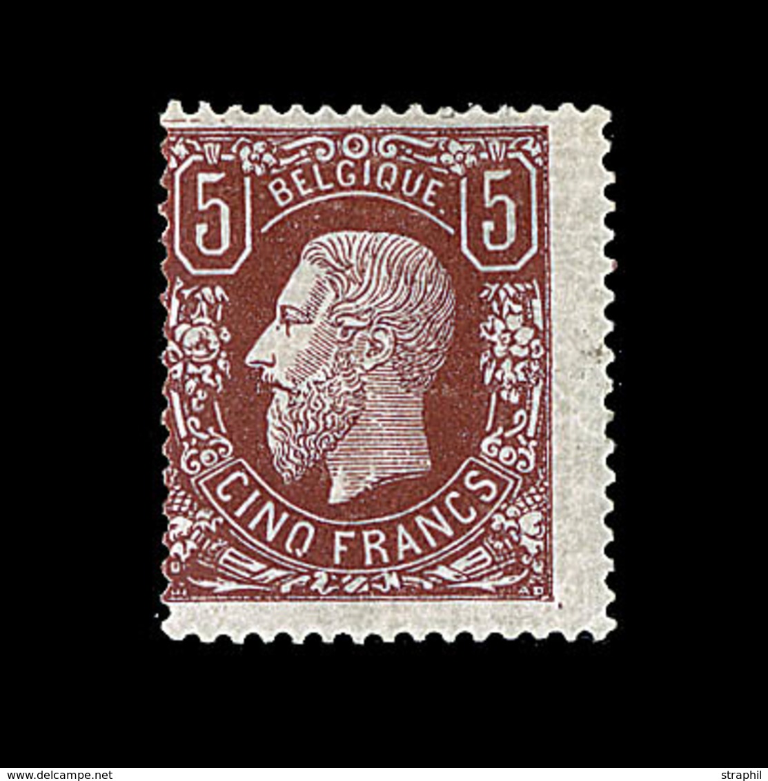 * N°37 - 5F Brun Rouge - Signé - TB - 1849 Epaulettes