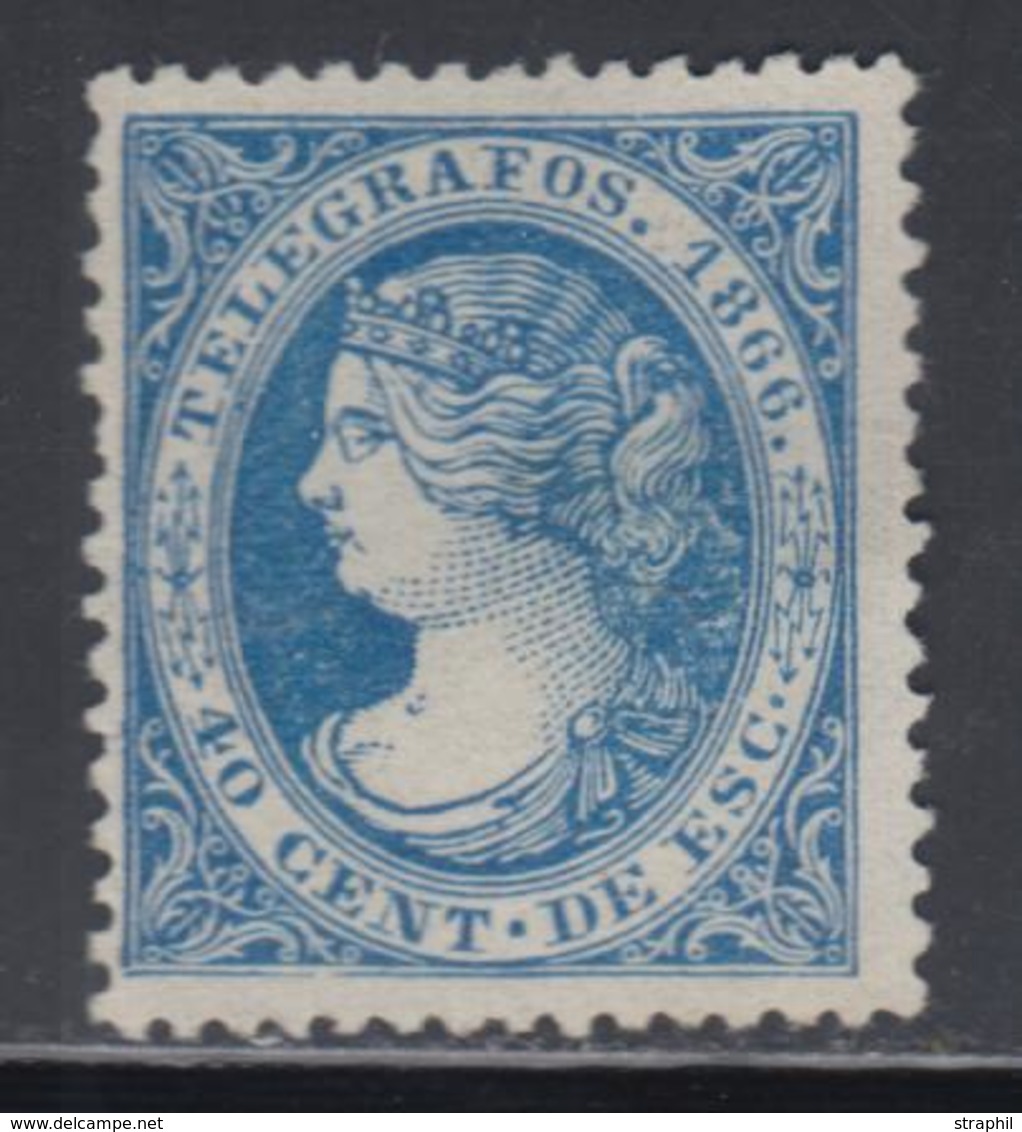 (*) N°14 - 40c Bleu - TB - Télégraphe