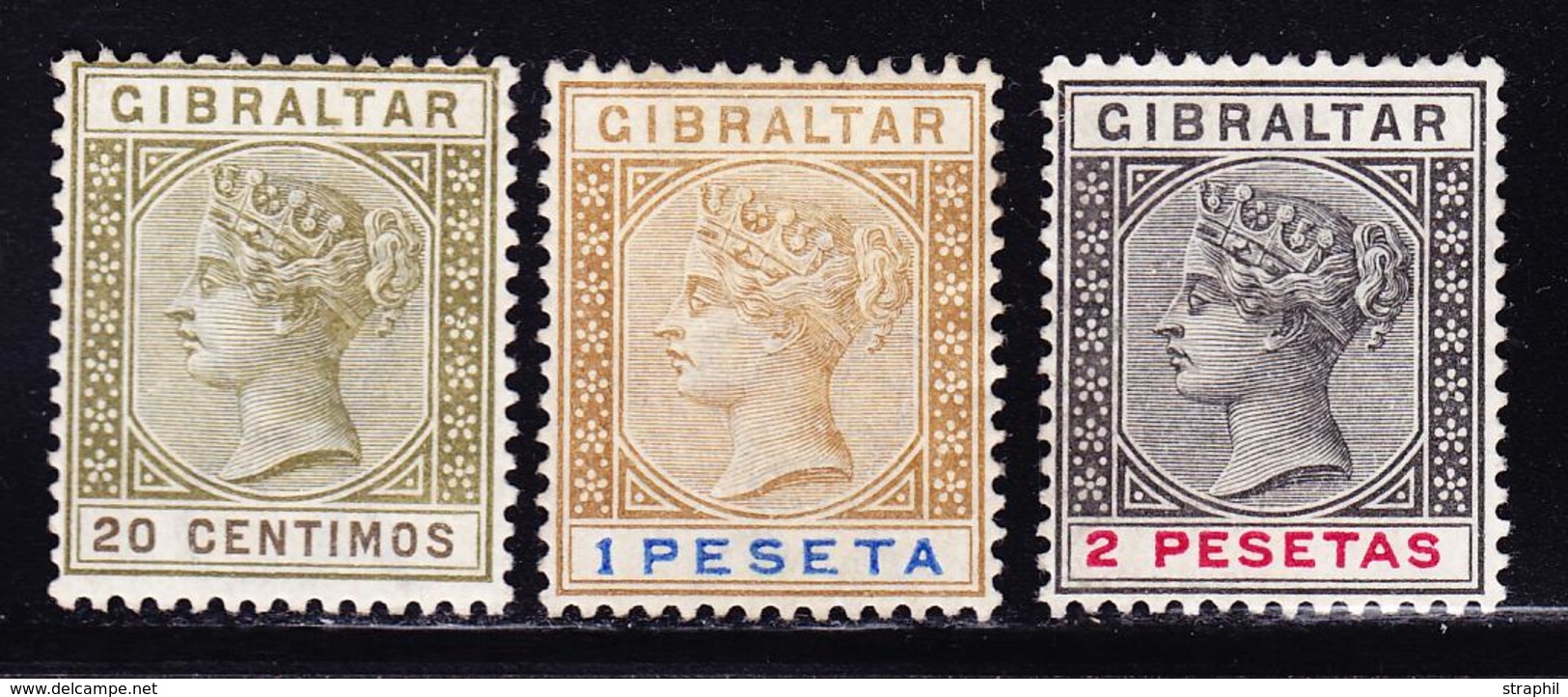 * N°30/32 - 3 Val - TB - Gibraltar