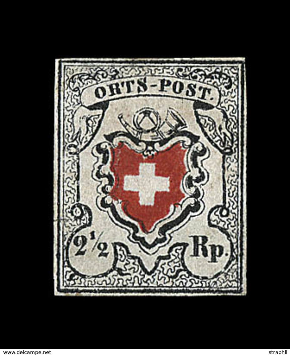 * N°13 - 2½r Noir Et Rouge - Petites Marges - B - 1843-1852 Kantonalmarken Und Bundesmarken