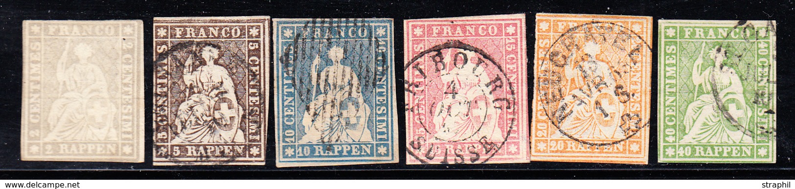 O N°21/26 (N°25/30) - N°21 (*) - Signé Brun - B/TB - 1843-1852 Federal & Cantonal Stamps