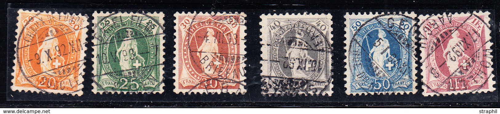 O N°66C/71C (N°71/72, 74/76, 78) - 6 Val - Dent. 11½x11 - TB - 1843-1852 Timbres Cantonaux Et  Fédéraux