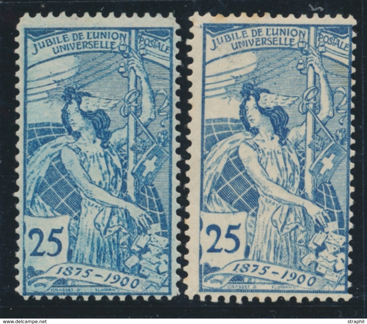 * N°79A Et 79B (N°88) - 25c Bleu - 2 Types - Nuances - Cote 265 FS - TB - 1843-1852 Timbres Cantonaux Et  Fédéraux