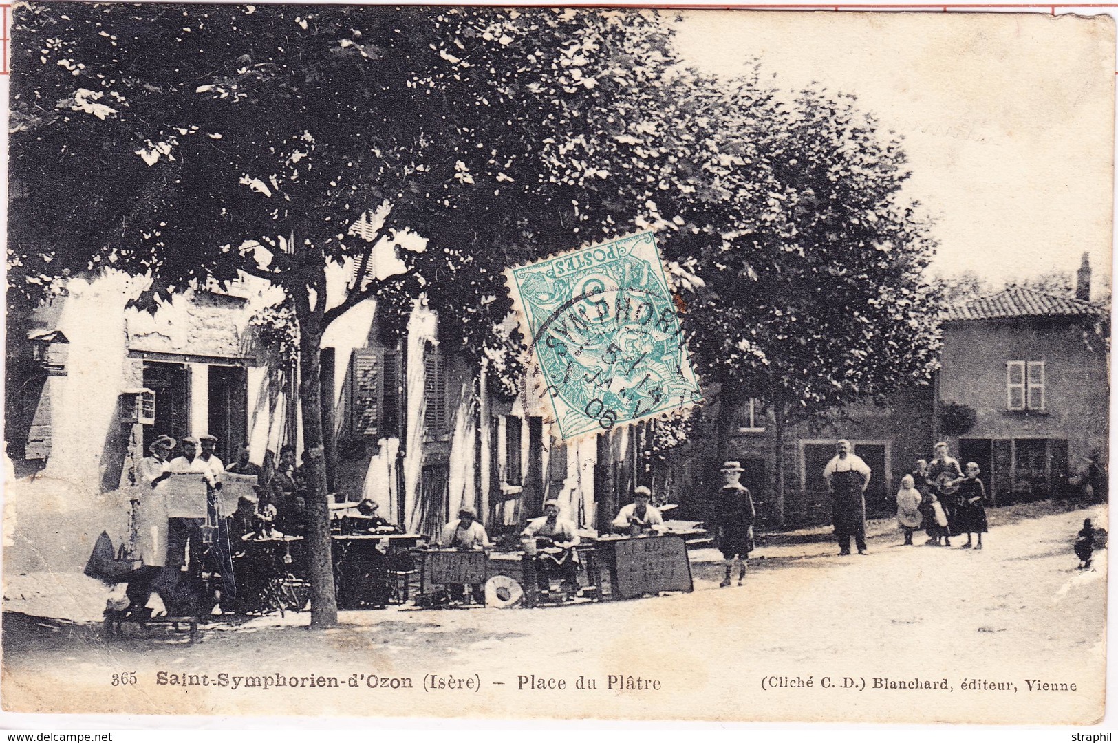 CPA Dépt 38 - St Symphorien D'Ozon - Place Du Plâtre - Belle Animation - TB - Overprinter Postcards (before 1995)