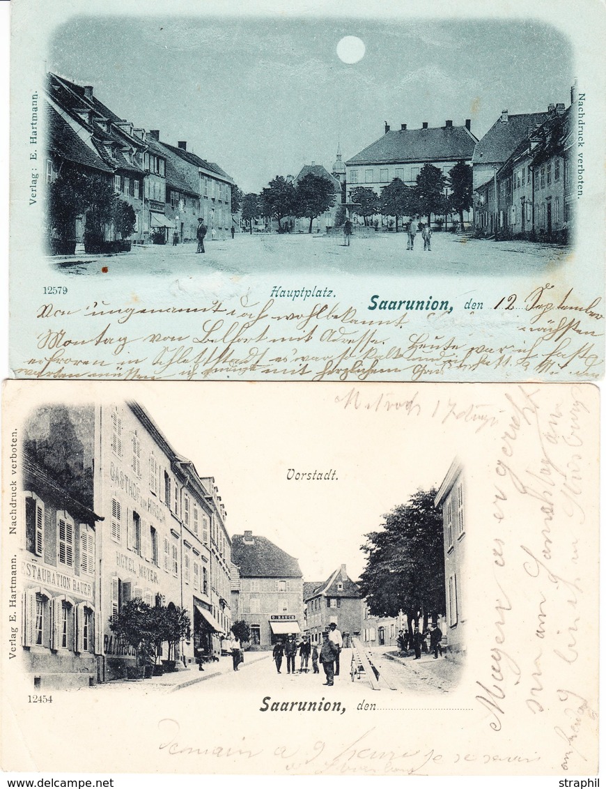 CPA Dépt 67 - Sarre-Union - 2 CPA - Circ 1898 Et 1899 - Place Municipale Et Faubourg - Belles Animations - TB - Cartes Postales Repiquages (avant 1995)