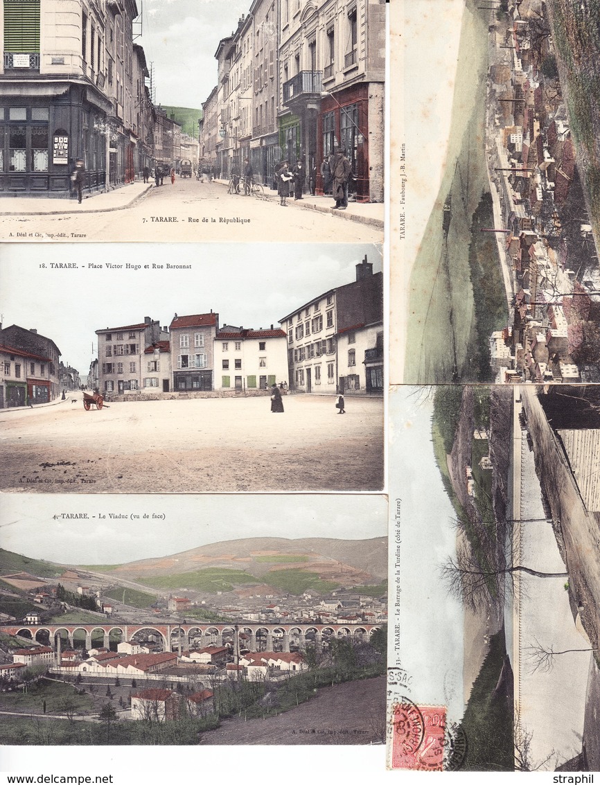 CPA Dépt 69 -Tarare - 7 CPA Couleurs Circ - Vue Animée Rue De La République, Place Victor Hugo, Vue Du Viaduc, Faubourg  - Cartes Postales Repiquages (avant 1995)