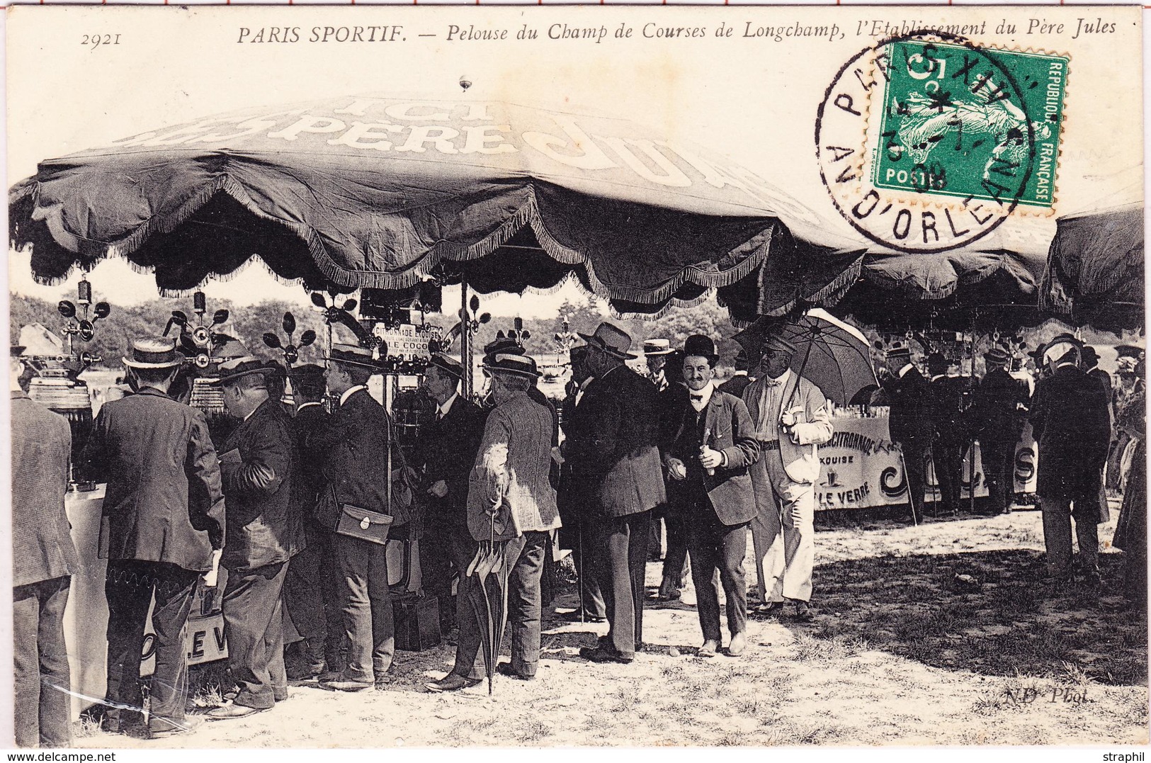 CPA Dépt 75 - Paris - Circ 1909 - Pelouse Du Champ De Courses De Longchamp - L'Etablissement Du Père Jules - TB - Overprinter Postcards (before 1995)