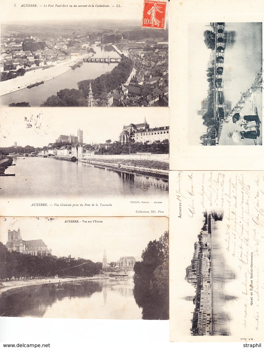 CPA Dépt 89 - Auxerre - 7 CPA Dt 4 Circ - Aillant S/Tholon, Le Pont Paul Bert Vue Du Sommet De La Cathédrale, Vue Généra - Cartes Postales Repiquages (avant 1995)