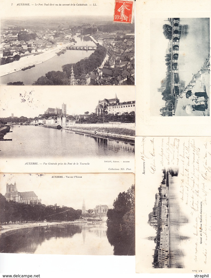 CPA Dépt 89 - Auxerre - 7 CPA Dt 4 Circ - Aillant S/Tholon, Le Pont Paul Bert Vue Du Sommet De La Cathédrale, Vue Généra - Overprinter Postcards (before 1995)