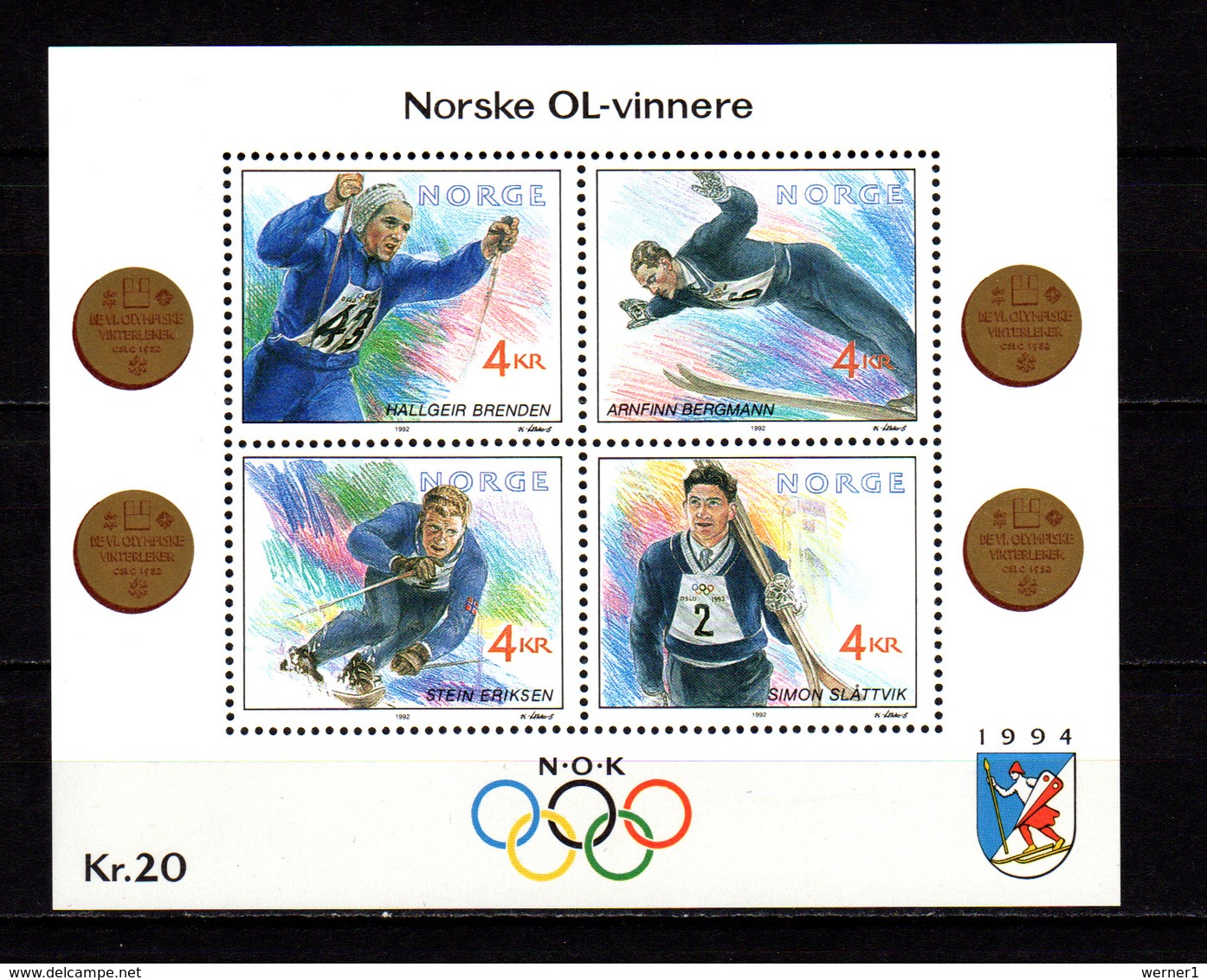 Norway 1992 Olympic Games Lillehammer S/s MNH - Winter 1994: Lillehammer