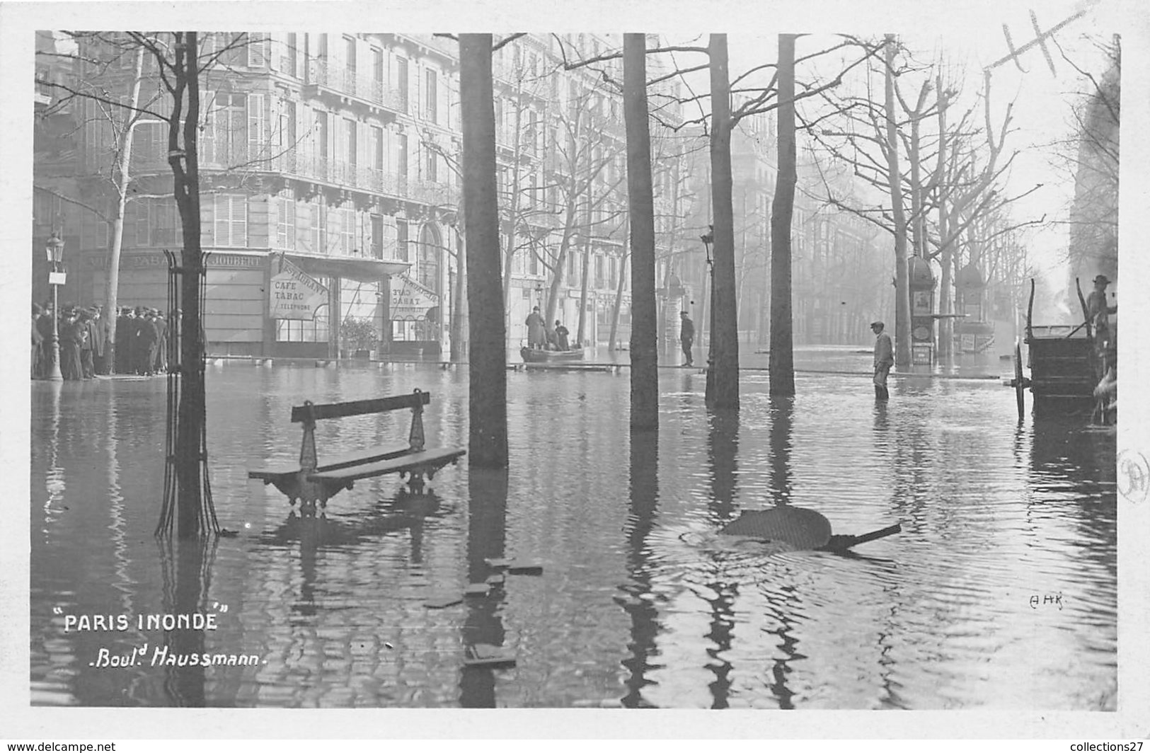 PARIS -INONDATION- BOULVART HAUSSMANN - CARTE-PHOTO - Überschwemmung 1910