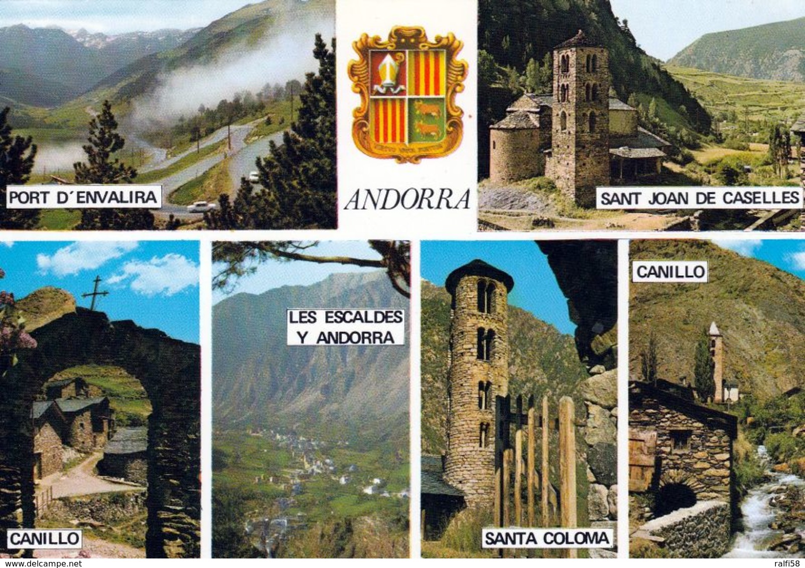 1 AK Andorra * Ansichten Andorra U.a, Die Kirchen Sant Joan De Caselles, Santa Coloma (1999 UNESCO), Kirche Von Canillo - Andorra