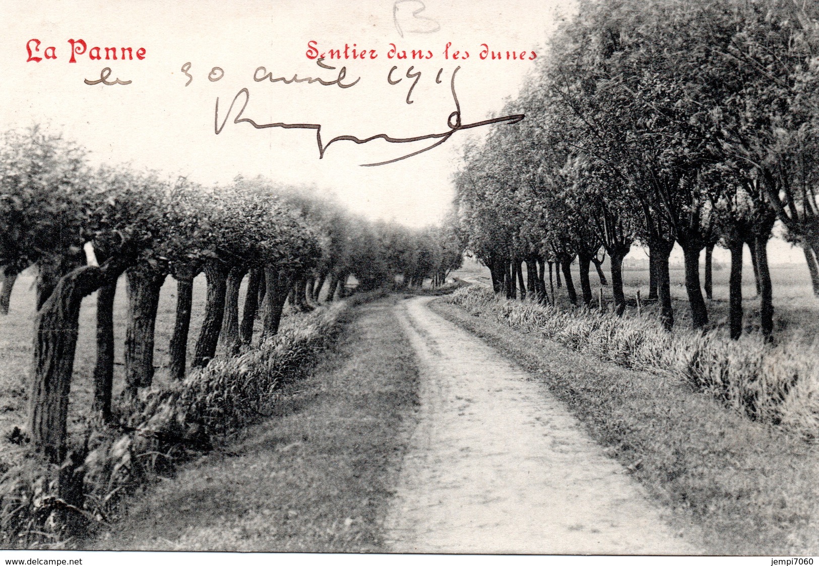 DE PANNE - LA PANNE : Pad In De Duinen - Sentier Dans Les Dunes (oblitération "Trésor Et Postes" - De Panne