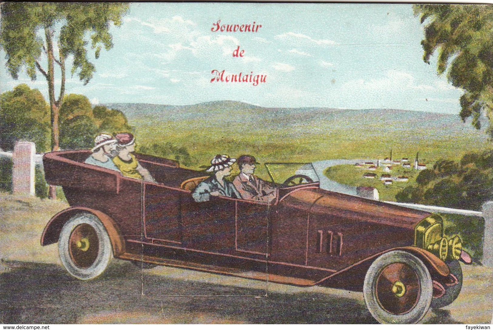 MONTAIGU  " Rare Carte " Souvenir De Montaigu  - Carte Mecanique Avec Petites Vues - Complet - Thematique Auto - Scherpenheuvel-Zichem