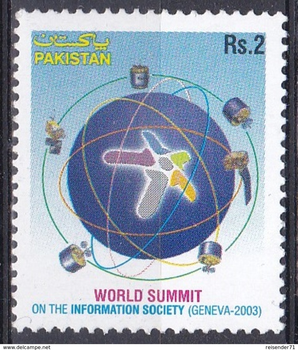 Pakistan 2003 Gesellschaft Information Kommunikation Communication Satelliten Satellites WSIS Genf, Mi. 1182 ** - Pakistan