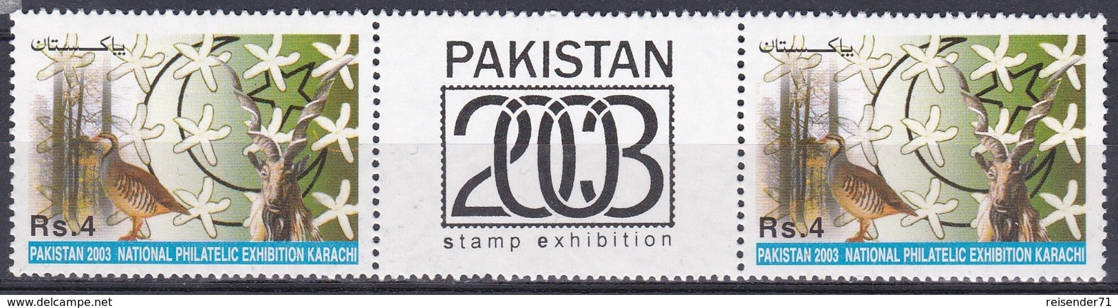 Pakistan 2003 Philatelie Philately Tiere Animals Fauna Vögel Birds Ziegen Goats Flaggen Fahnen Flags, Mi. 1141 ** - Pakistan