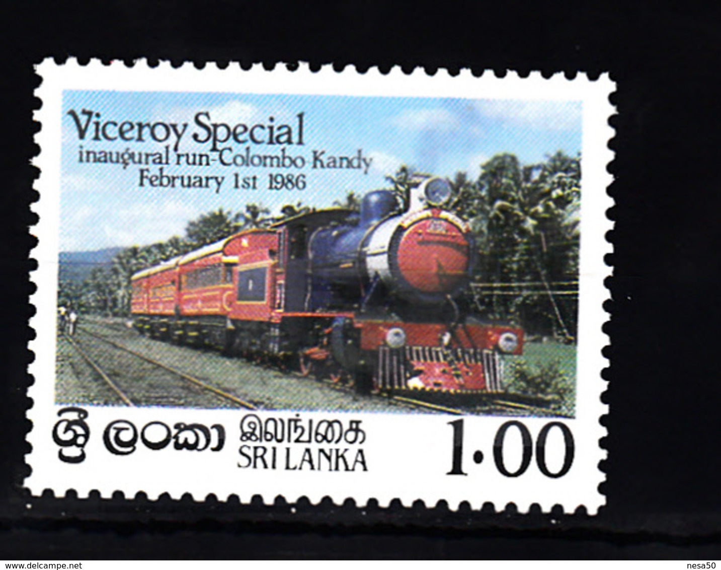 Train, Eisenbahn, Locomotive, Railway: Sri Lanka 1986 Mi Nr 726 - Treinen