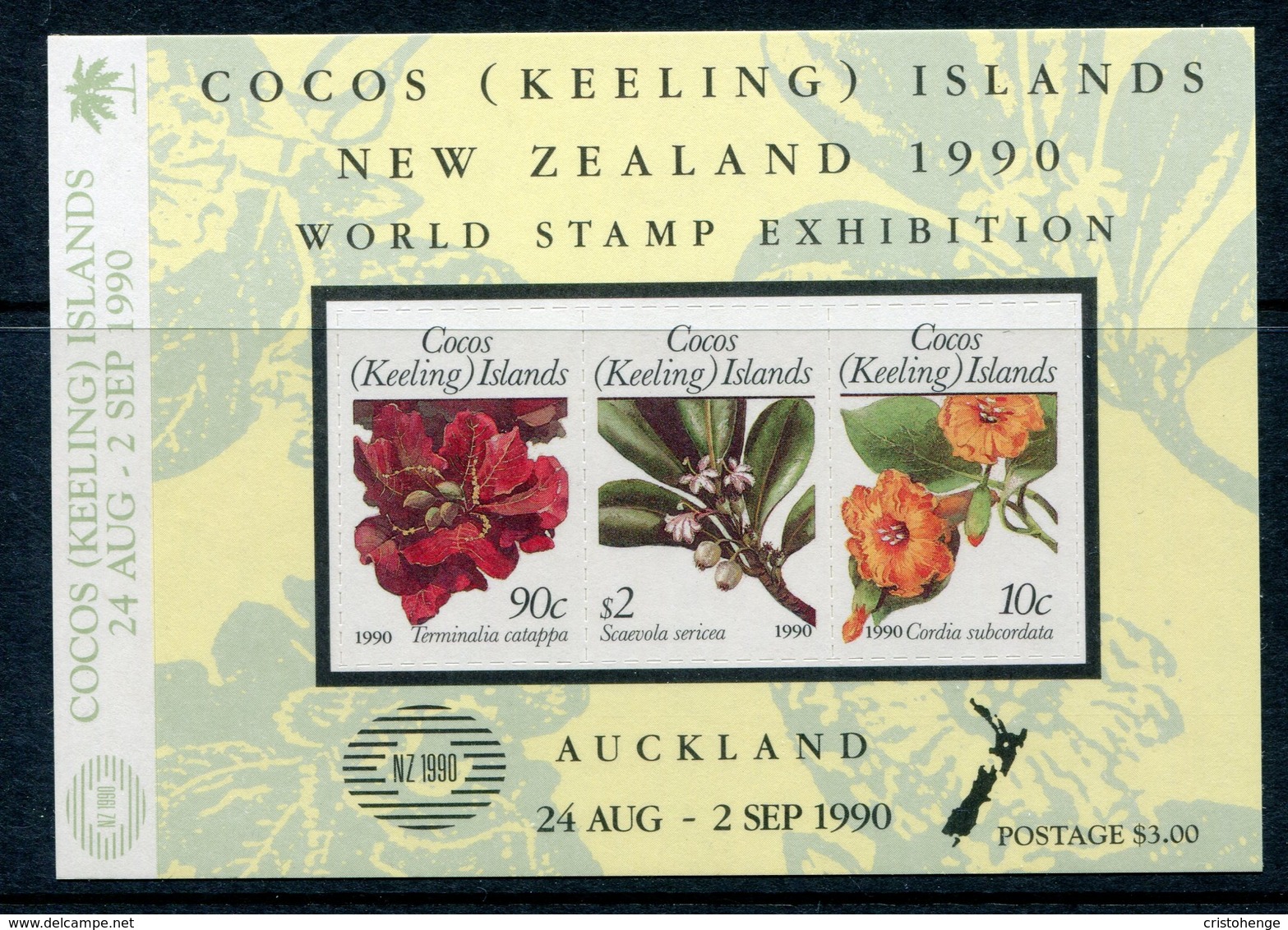 Cocos (Keeling) Islands 1990 New Zealand 1990 International Stamp Exhibition MS MNH (SG MS229) - Islas Cocos (Keeling)