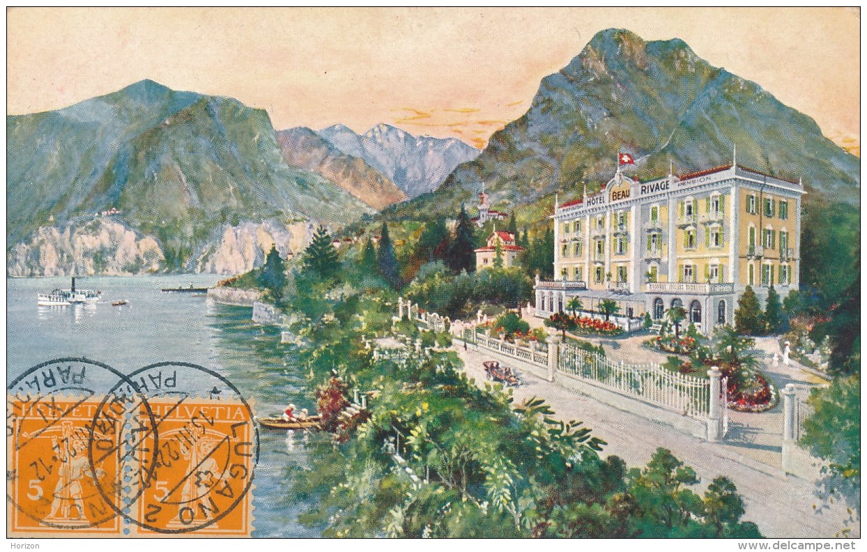 XCH.685.  LUGANO - Huhn's Hotel Beau Rivage - 1912 - Lugano