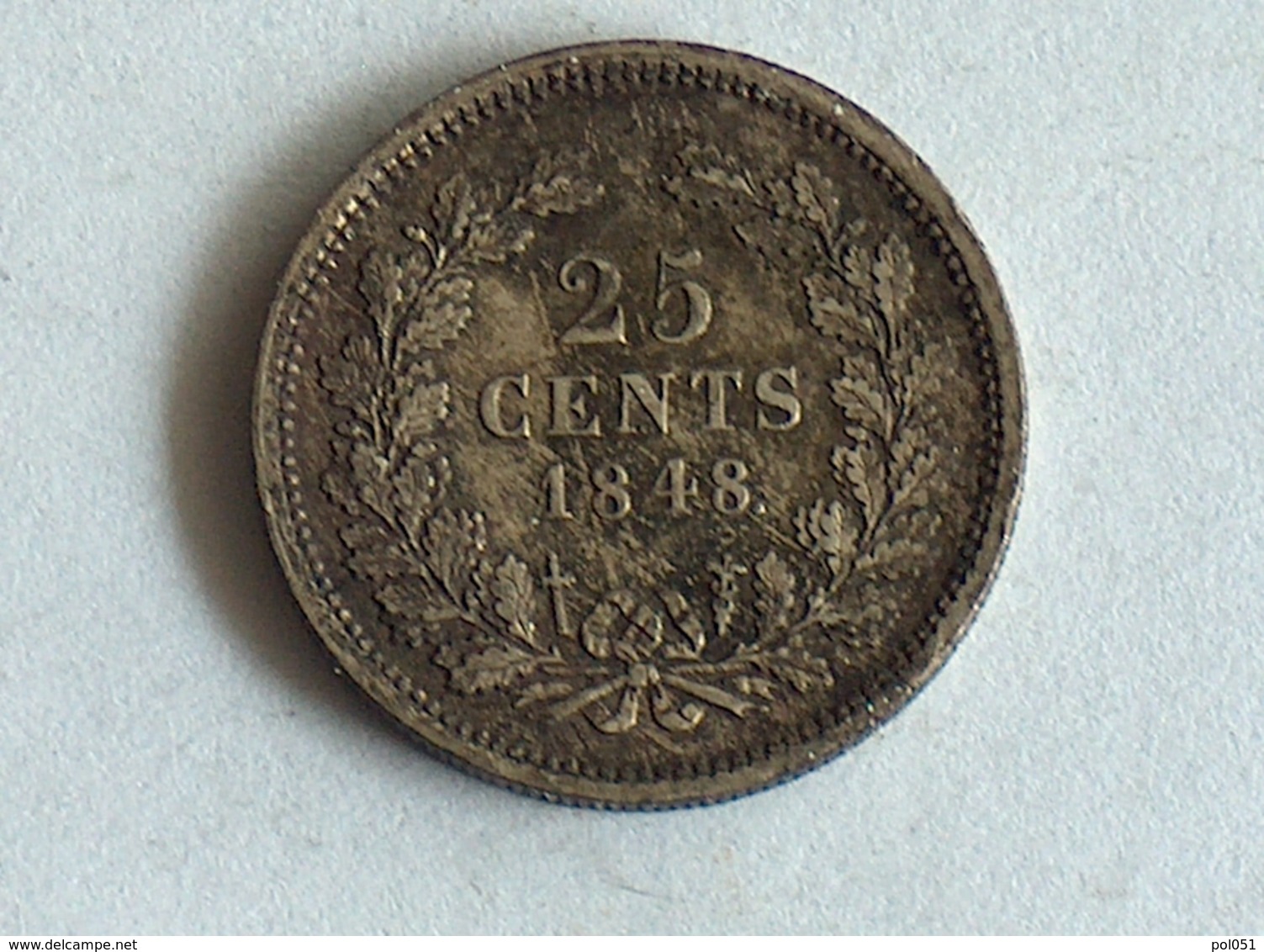 PAYS BAS 25 Cent 1848 ARGENT SILVER Netherlands / Holland - 1840-1849: Willem II.