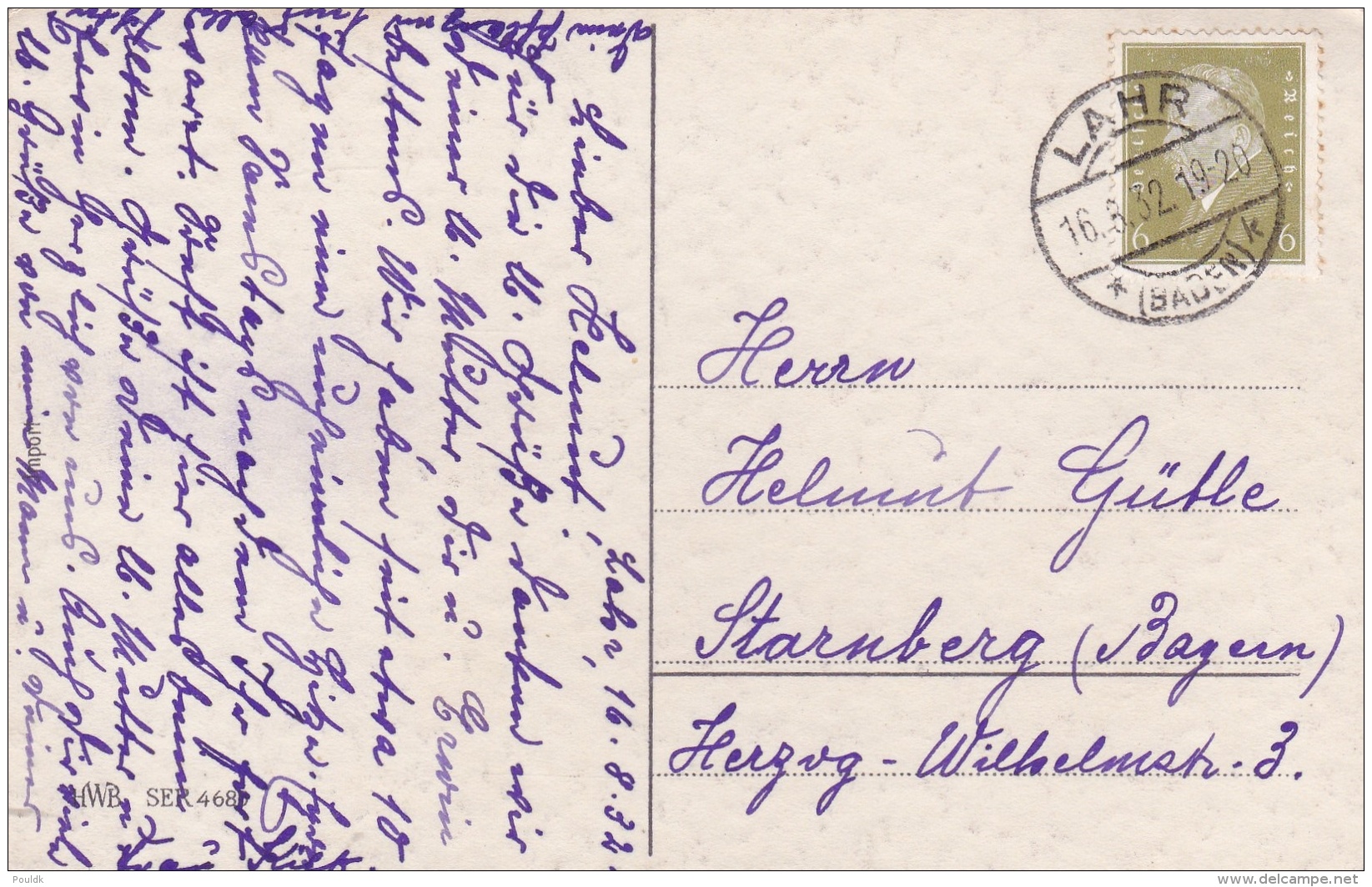 Deutsche Reich Postcard W/Flower Posted Lahr (Baden) 1932 (DD21-9) - Lettres & Documents