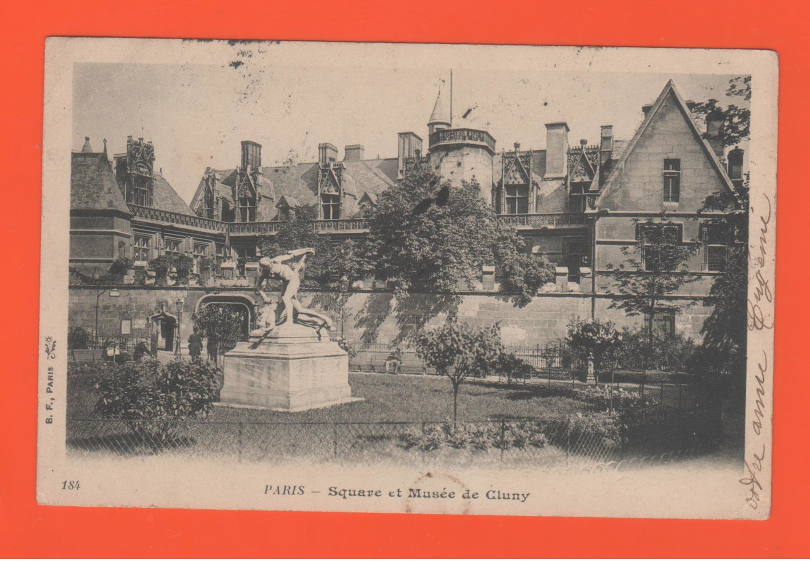 ET/148 PARIS SQUARE ET MUSEE DE CLUNY // écrite Timbre Poste 1903 - Squares