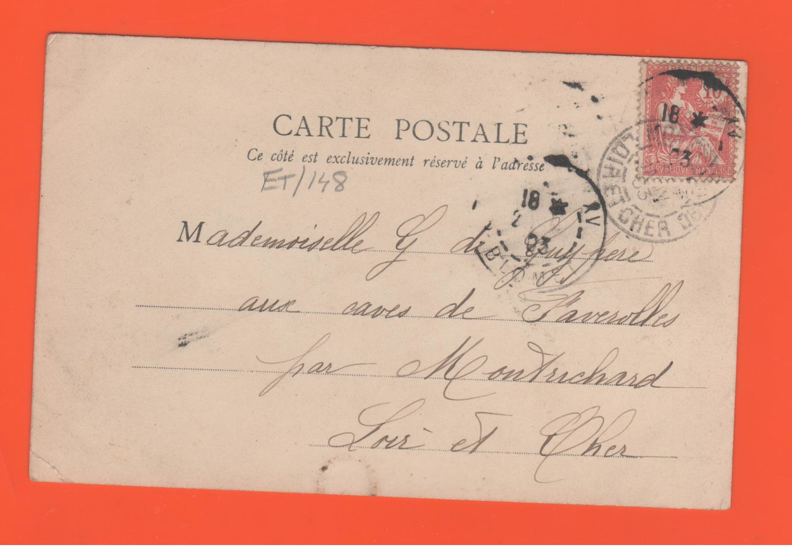 ET/148 PARIS SQUARE ET MUSEE DE CLUNY // écrite Timbre Poste 1903 - Places, Squares