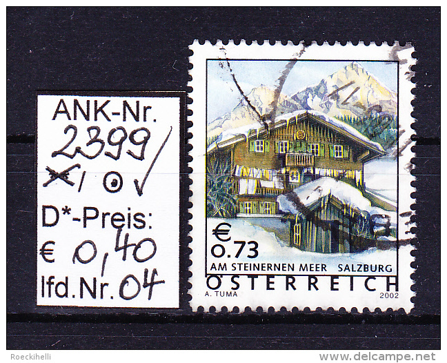 1.1.2002 -  FM/DM "Ferienland Ö. Stein. Meer, Salzburg"  -  O  Gestempelt - Siehe Scan  (2399o 01-08,10,12-16) - Gebraucht