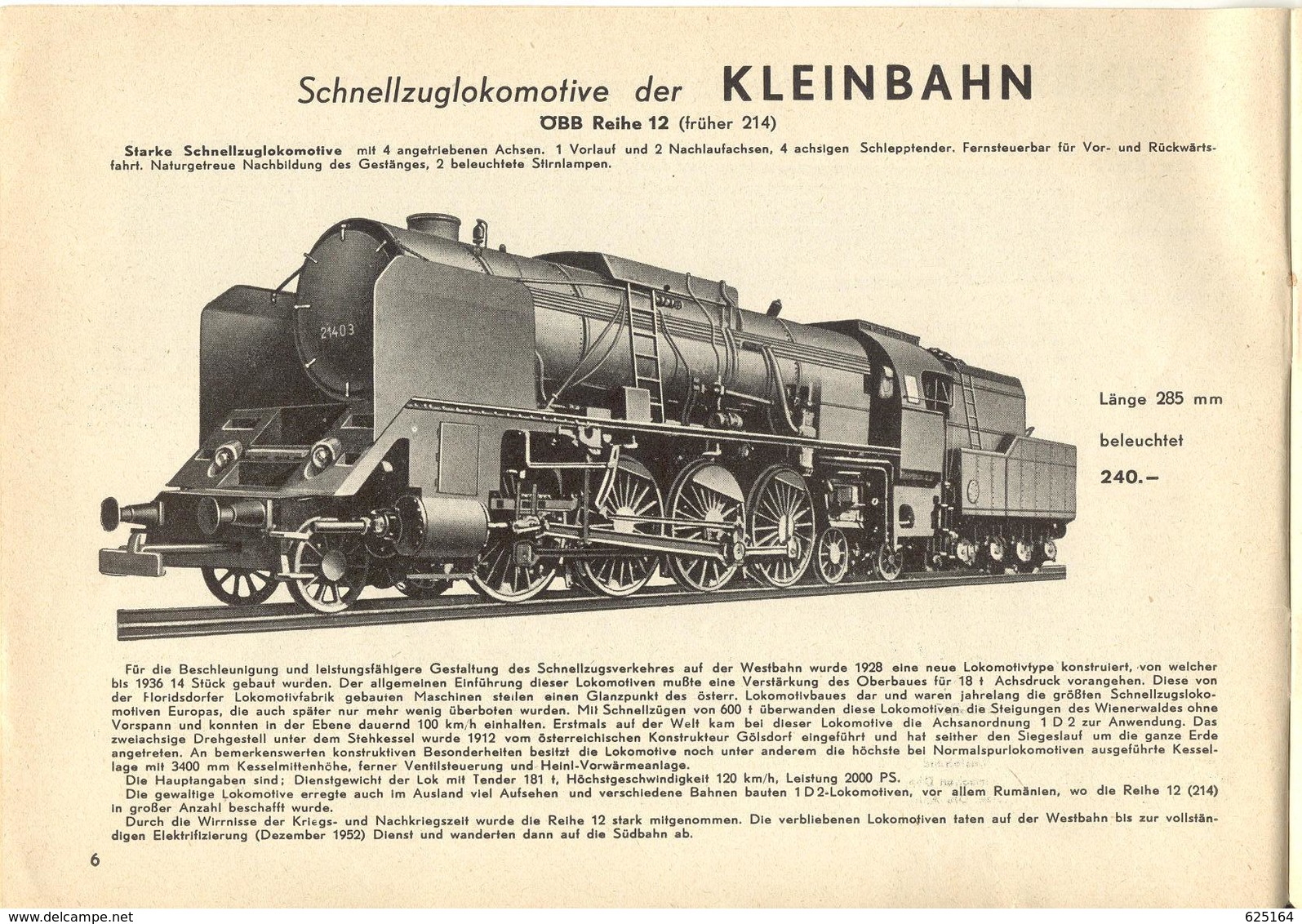 Catalogue KLEINBAHN 1956 Modelleisenbahnen HO Zubehör Boot - Deutsch