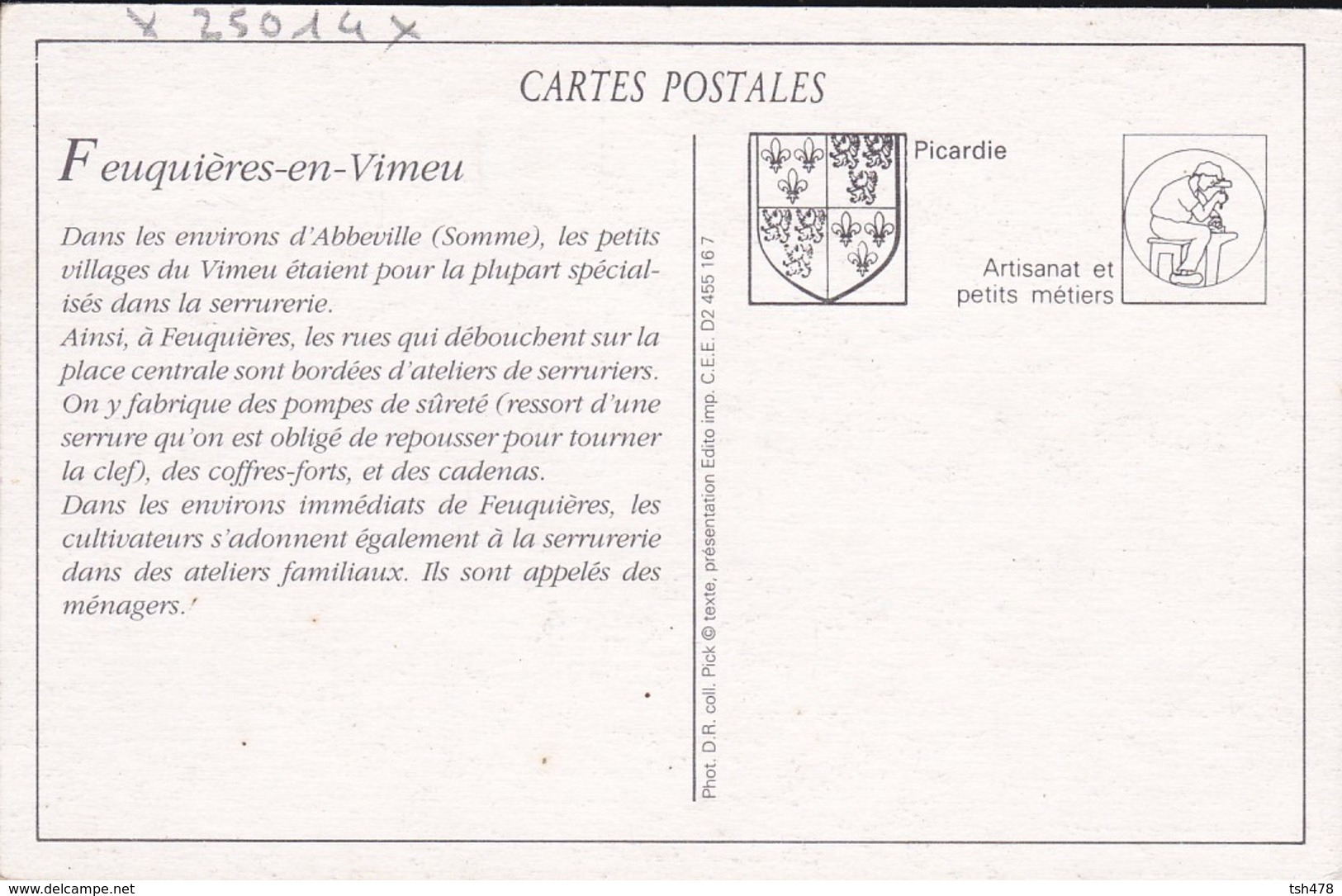 REPRODUCTION DE C P A---80---FEUQUIERES EN VIMEU--l'ancien Château-façade Sur La Prairiette--voir 2 Scans - Feuquieres En Vimeu