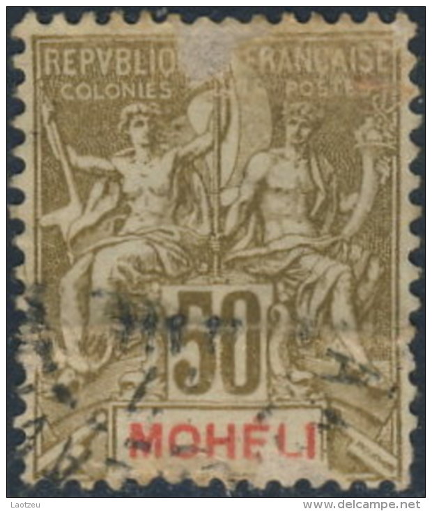 Mohéli 1906. ~ YT 12 - 50 C. Type Sage - Used Stamps