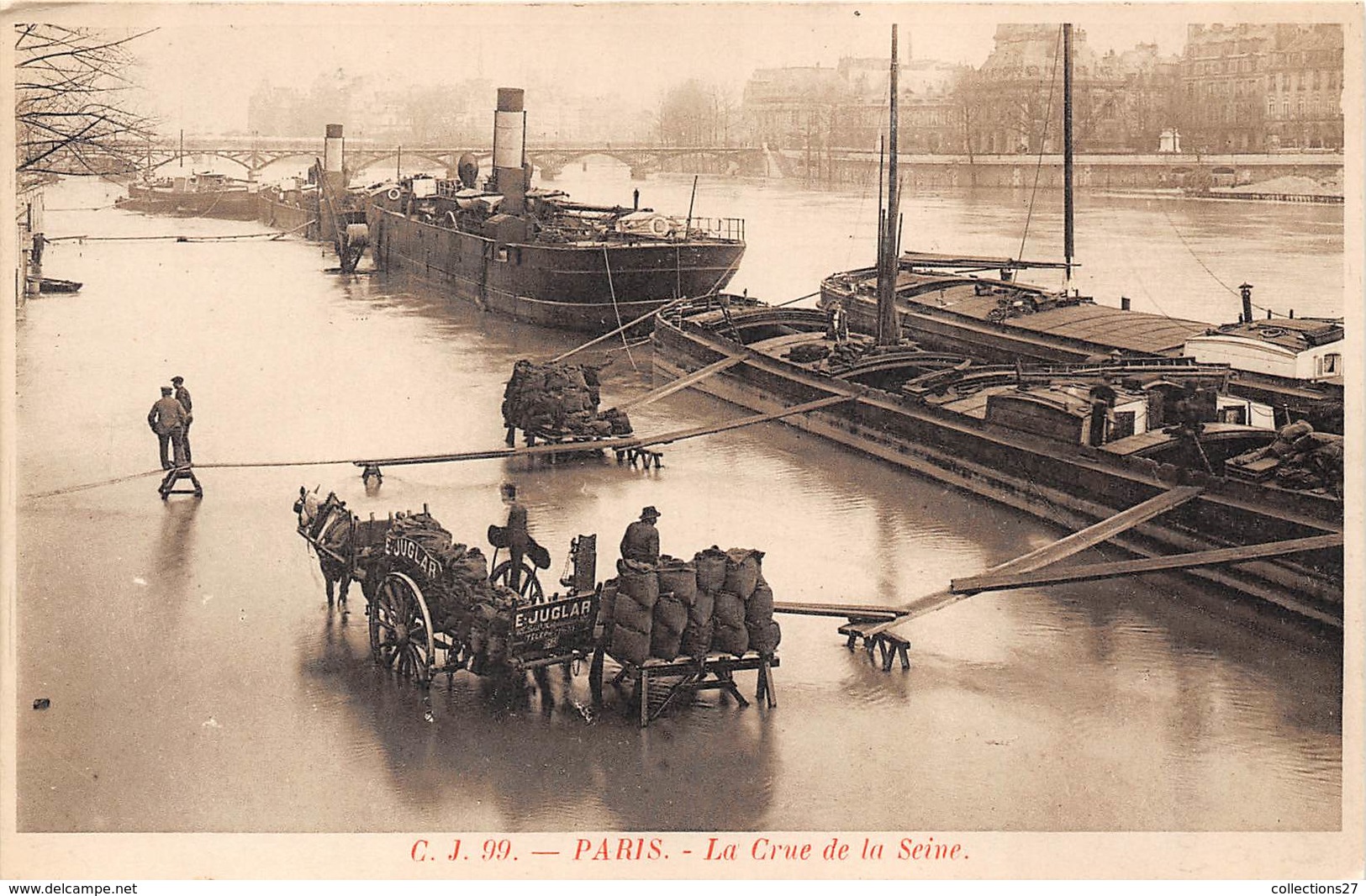 75-PARIS-INONDATIONS- LA CRUE DE LA SEINE - La Crecida Del Sena De 1910