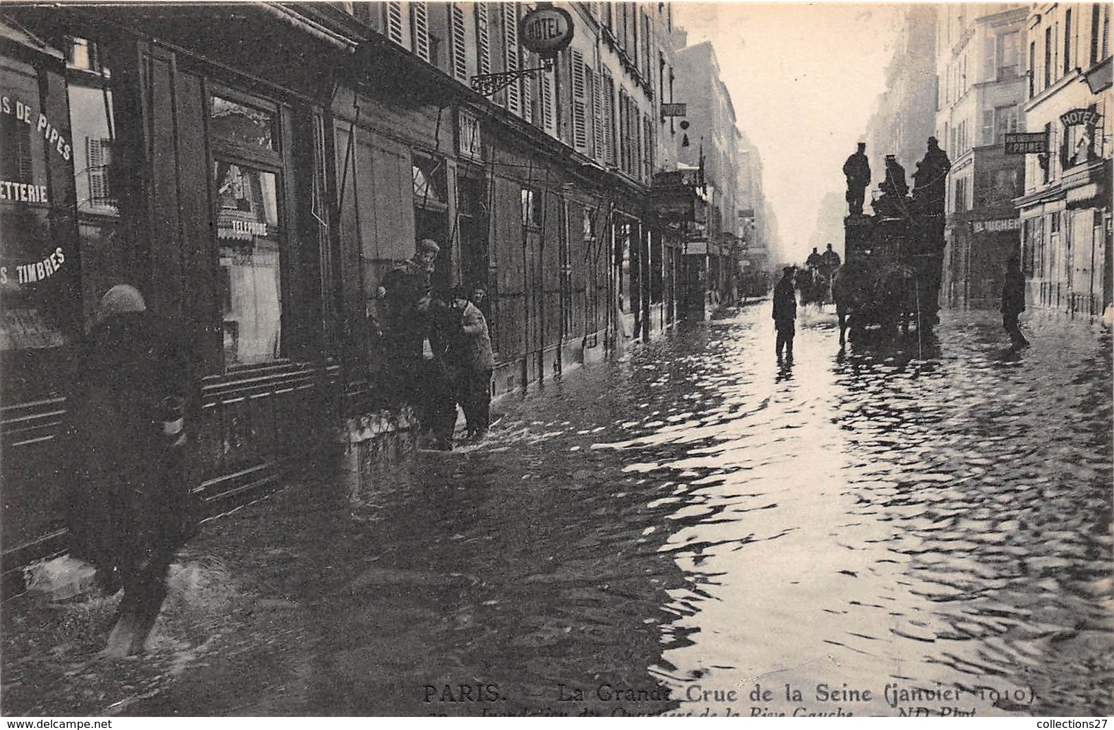 75-PARIS-INONDATIONS- QUARTIER DE LA RIVE GAUCHE - Paris Flood, 1910