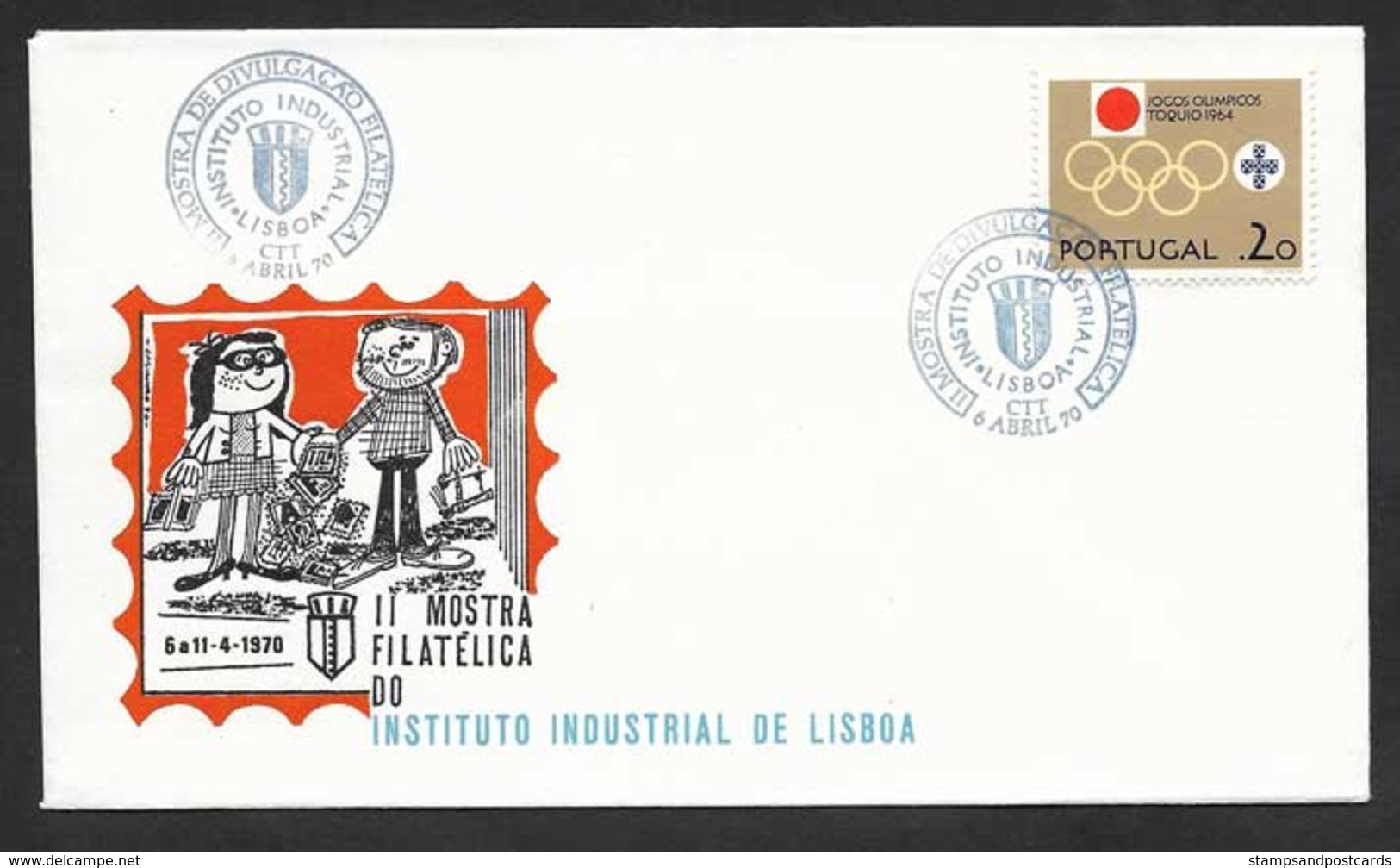 Portugal Cachet Commemoratif Expo Philatelique Institut Industriel 1970 Philatelic Expo Event Postmark - Flammes & Oblitérations