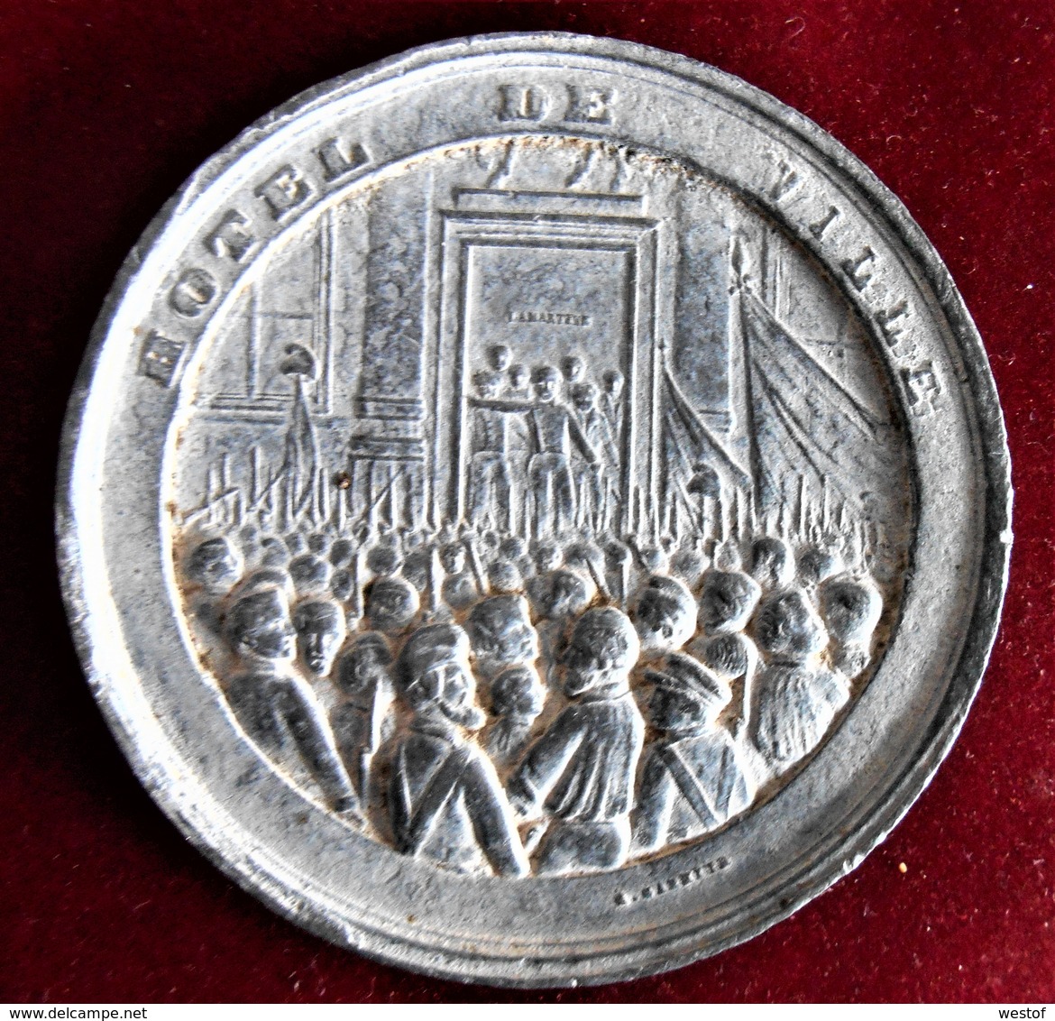 FRANCE-1848- LAMARTINE A LA CHAMBRE DES DEPUTES - GRAND METAL BLANC - Autres & Non Classés