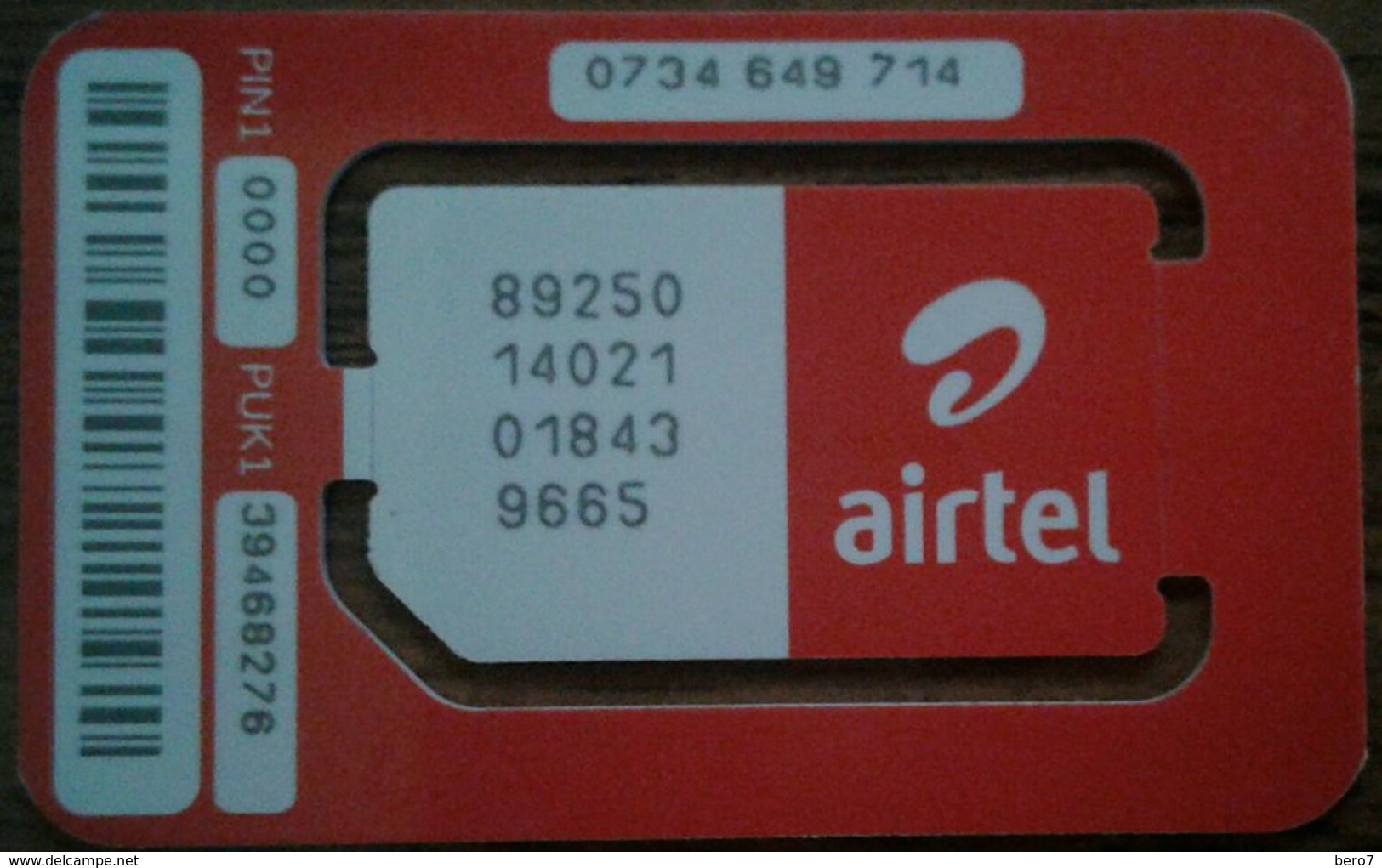 Airtel 64K Mobile Rwanda (AFRICA) GSM SIM - Rwanda