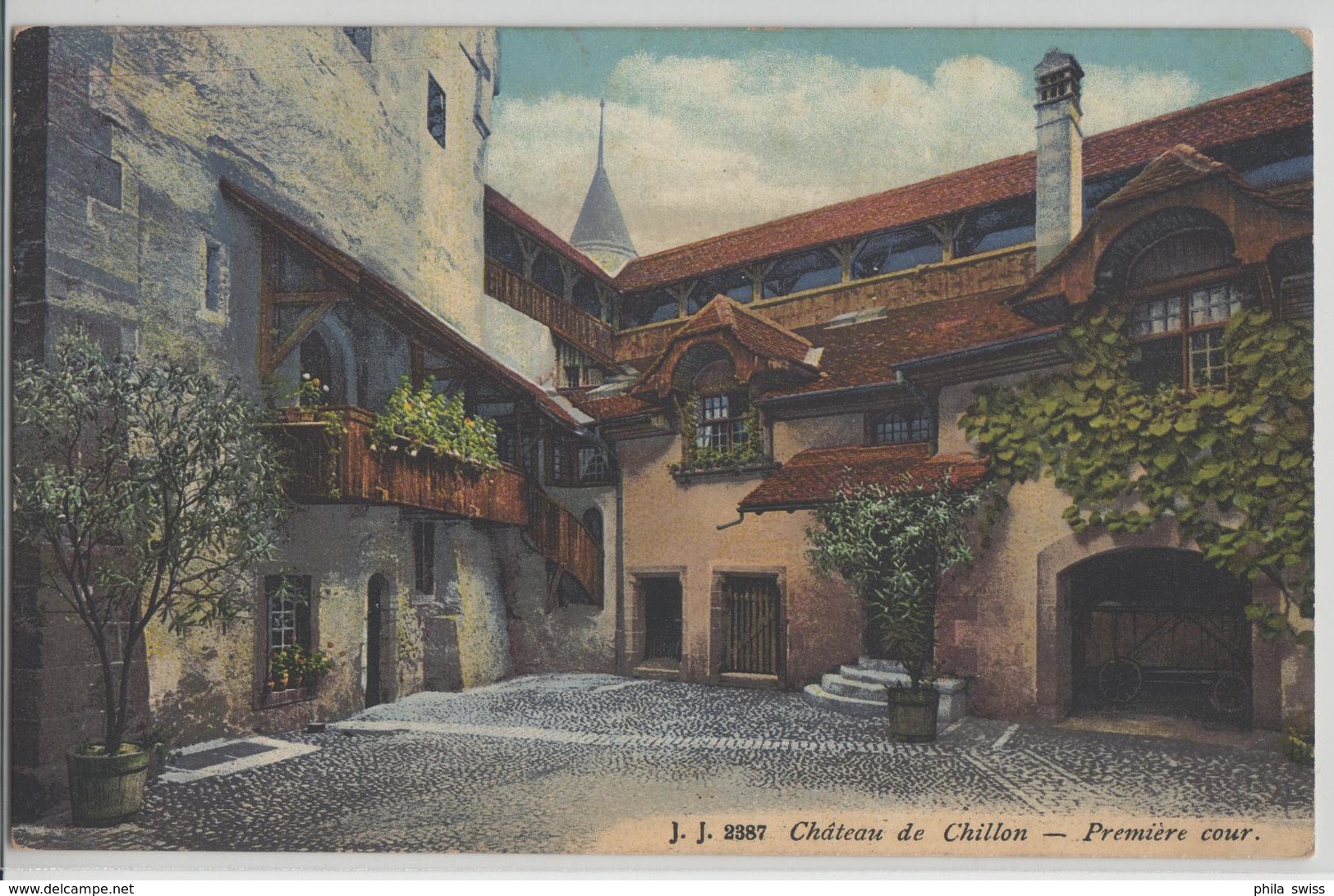 Chateau De Chillon - Premiere Cour - Litho Jullien Freres - Premier