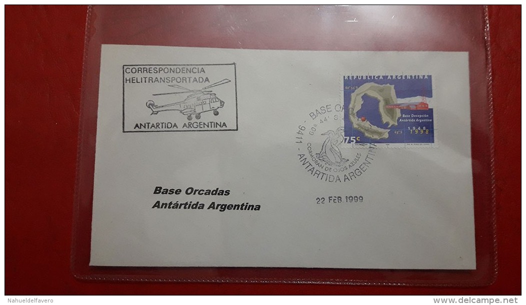 L'Argentine Une Correspondance Depuis Antartida Transportée Par Hélicoptère - Cartas & Documentos